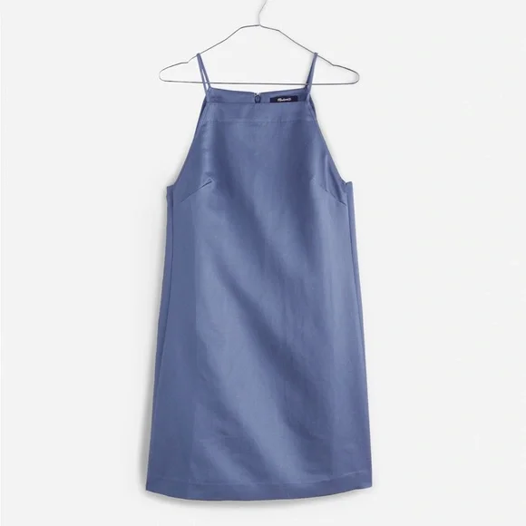 Madewell Linen Indigo Dress size 6 - Picture 4 of 8